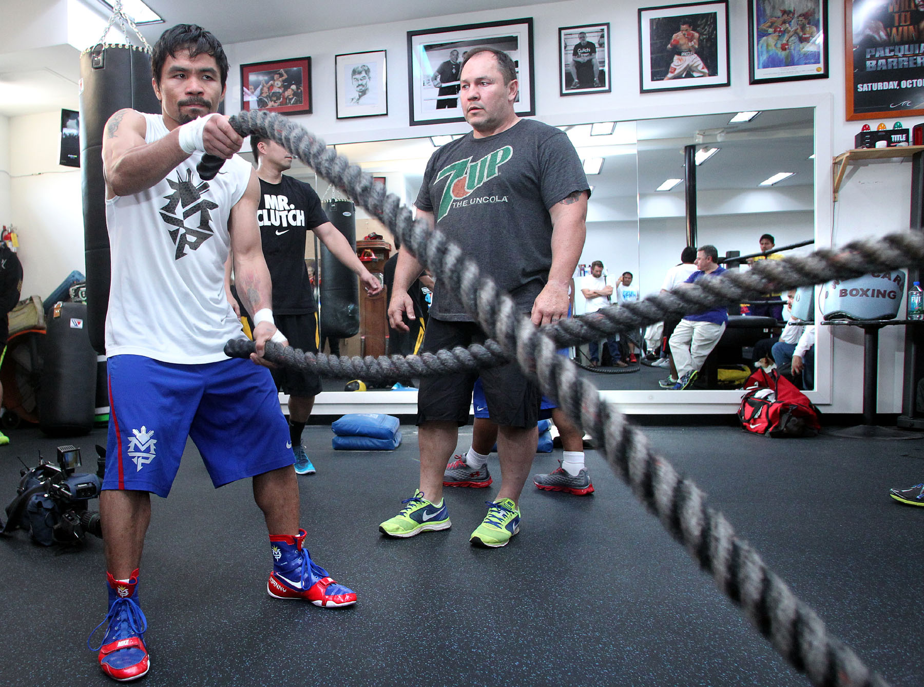 Rope training is a great way to utilize the shoulder muscles. It's extremely important to have strong shoulders in boxing so that you can throw hard punches and absorb impact.